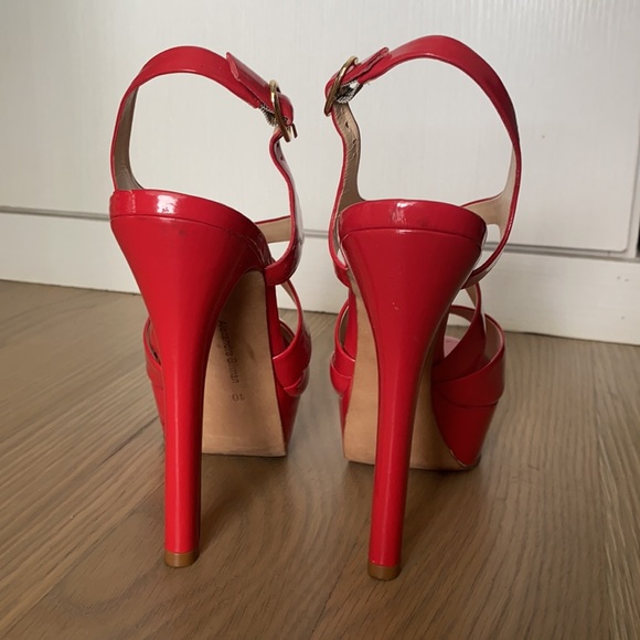 Alexander Birman Red Patent Platform Heels 10 - Picture 5 of 10